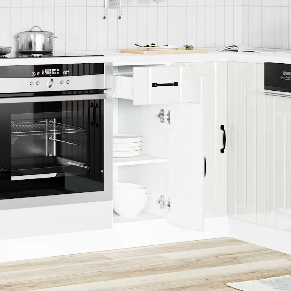 Lucca Kitchen Base Cabinet High Gloss White Particleboard