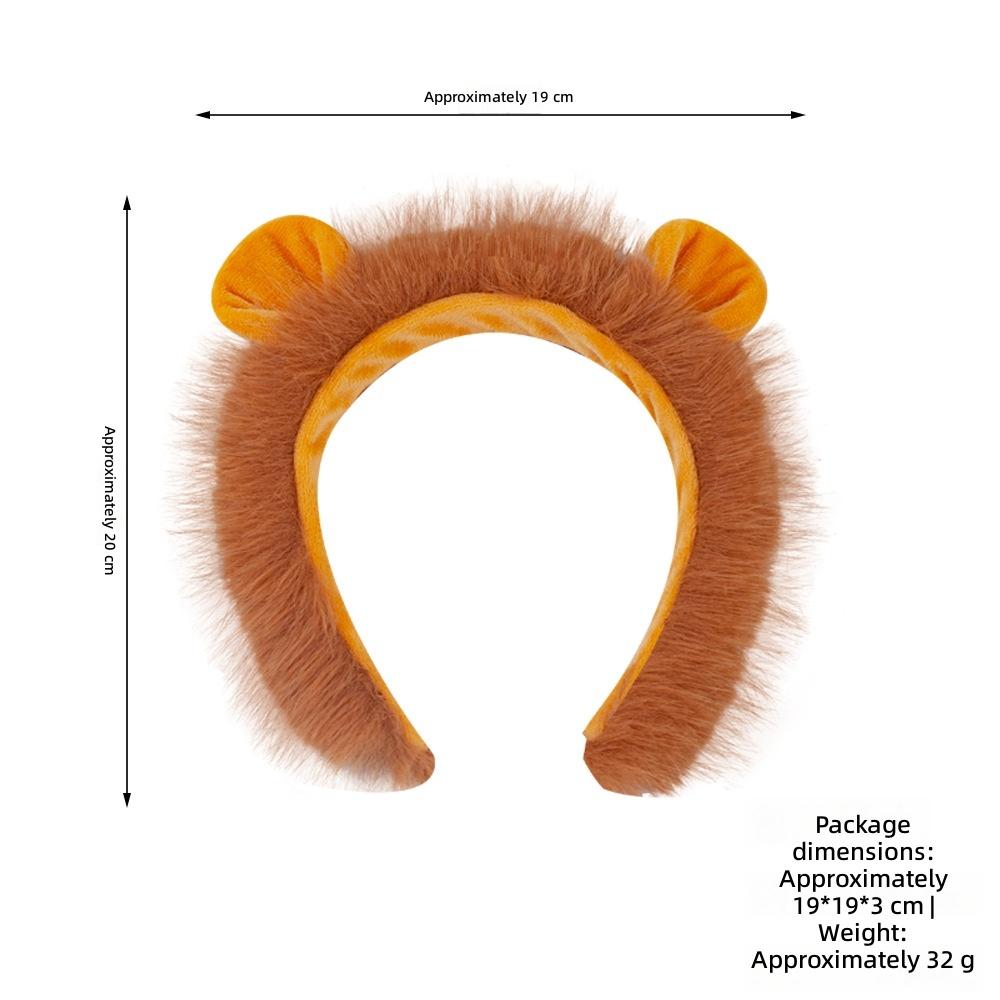 Halloween Children s Sweet Animal Headband Unisex Plastic Creative Props Zoo Lion Ear Headwear Set