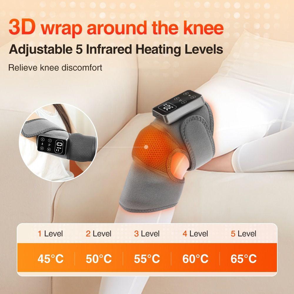 Multifunction Heat Knee Massage Brace Rechargeable Knee Joint Massager  Improve Bood Circulation