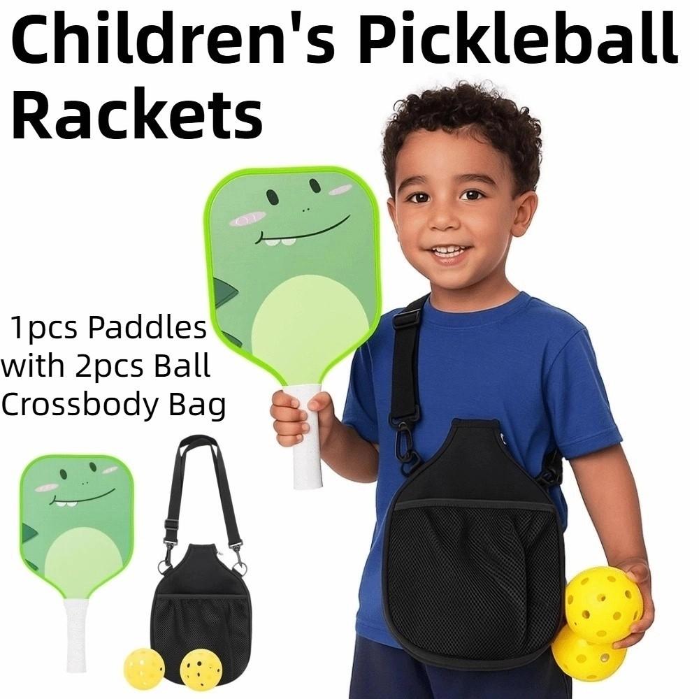 Colorful Kid's Pickleball Set Lightweight Children's Pickleball Rackets  Outdoor Sports