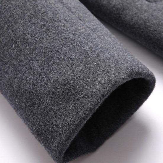 Men Winter Overcoat Fake Two Piece Wool Long Sleeves Mid Length Zipper Warm Formal Plus Size Detachable Hat Winter Coat for Daily Wear