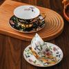 European Style Bone China Coffee Cup Set with Retro Saucer