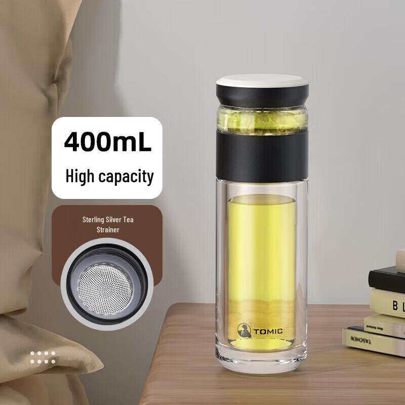 

TOMIC Tea Infuser Double Wall Glass Cup
