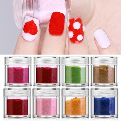 1 Kutu 10 ML Bulanık Akın Kadife Tırnak Tozu Renkli Glitter Toz Nail Art İpuçları Dekorasyon