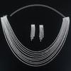 European And American Exaggerated Multi-Layer Fringed Rhinestone Necklace Jewelry Set, Bridal Women'S Dress Full Of Diamond Accessories