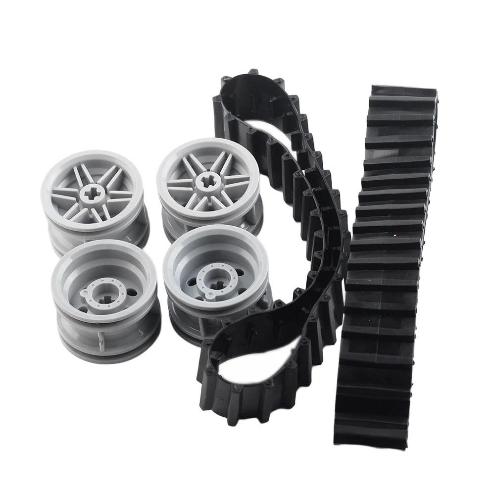 Legoeds-compatible Technical Tracks and Wheels Pack Gears and Axle Set Tank Chain Crawler for 3711 3873 57518 88323 15379 14696
