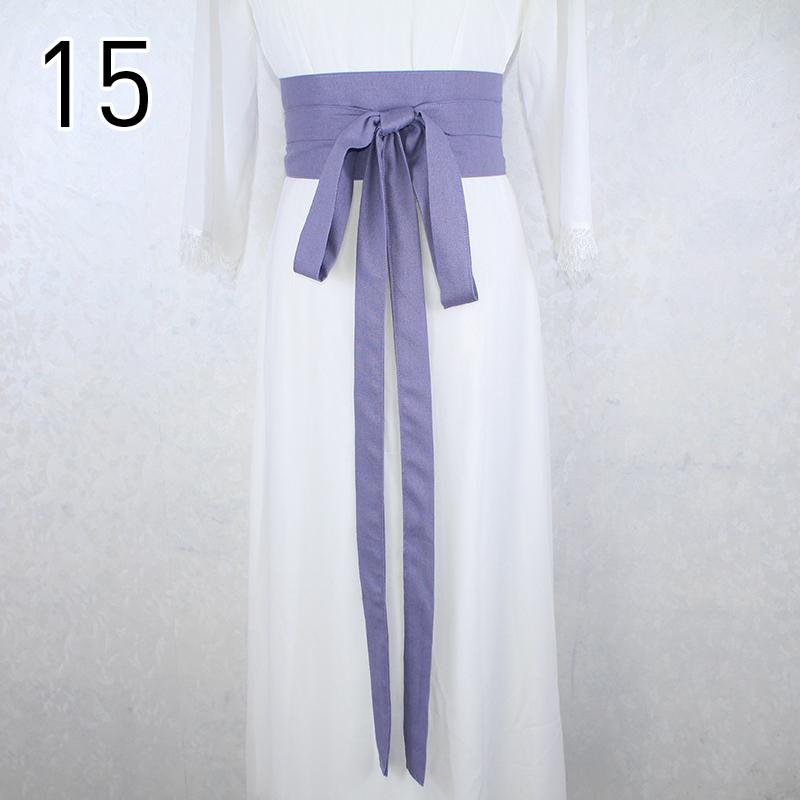 360cm Traditional Chinese Hanfu Waist Belt Cotton Linen Long Silk Sash Antique Elegant Solid Color Dress Decor for Women
