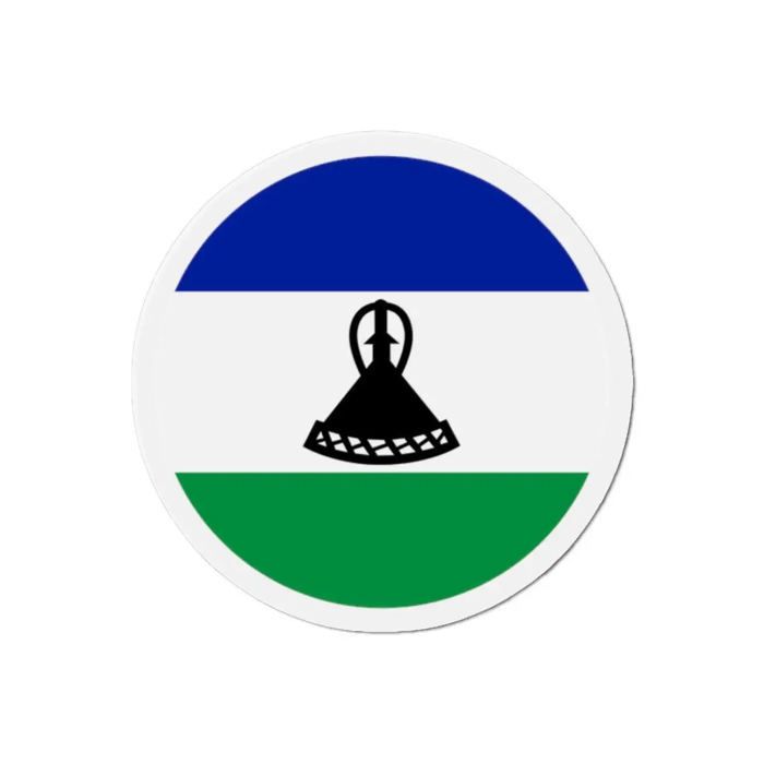 Aimant Rond Drapeau Lesotho - Multicolore - 8 Cm - 50 Pièces - Résine Synthétique - Mixte