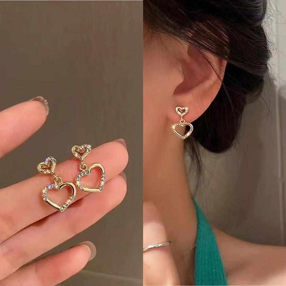 

2026 New Gold Colour Round Mesh Bag Zircon Earrings For Women Personality Fashion Shining Earrings Wedding Jewelry Birthday Gift