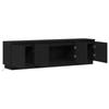 TV Cabinet Black Oak Effect 180 X 38 X 49 Cm Engineered Wood