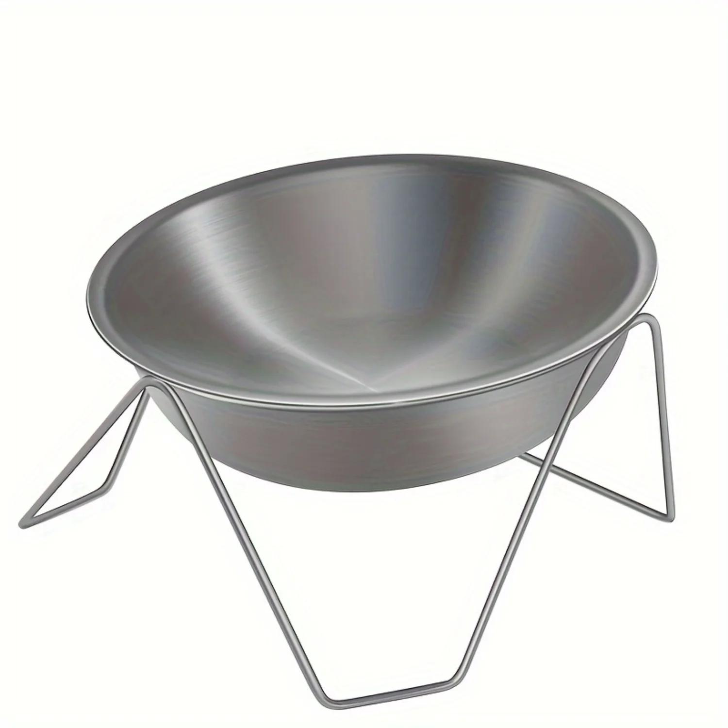 

Premium Stainless Steel Cat Bowl with Elevated Iron Stand - Neck-Friendly Design, Easy to Clean, Rust-Resistant - Perfect for He