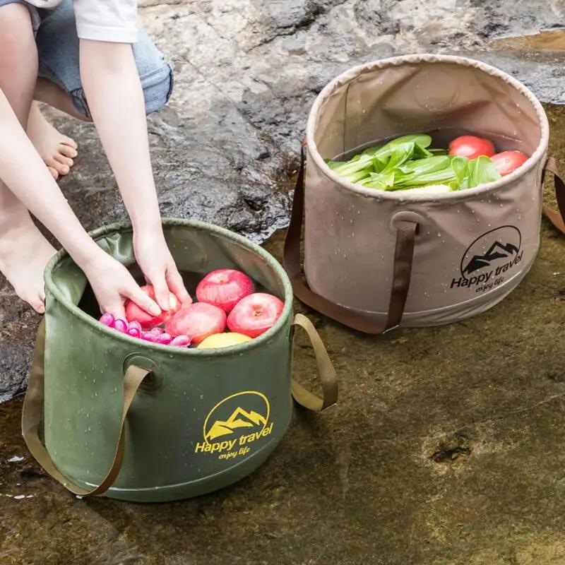 Folding Camping Cube Water Bucket Foldable Collapsible Bucket Camp Supplies For Tourism Car Wash Fishing Car Camping Accessories for Home