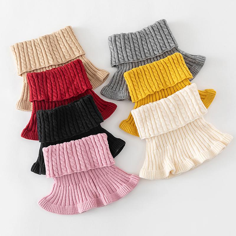 1Pc Solid Color Fashion Knitted Windproof Women Detachable Fake Collar Warmer Neck Turtleneck
