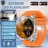 New Men Military Outdoor 1000mAh Battery Smart Watch Flashlight IP68 Waterproof 1.7-Inch HD Bluetooth Call Smartwatch