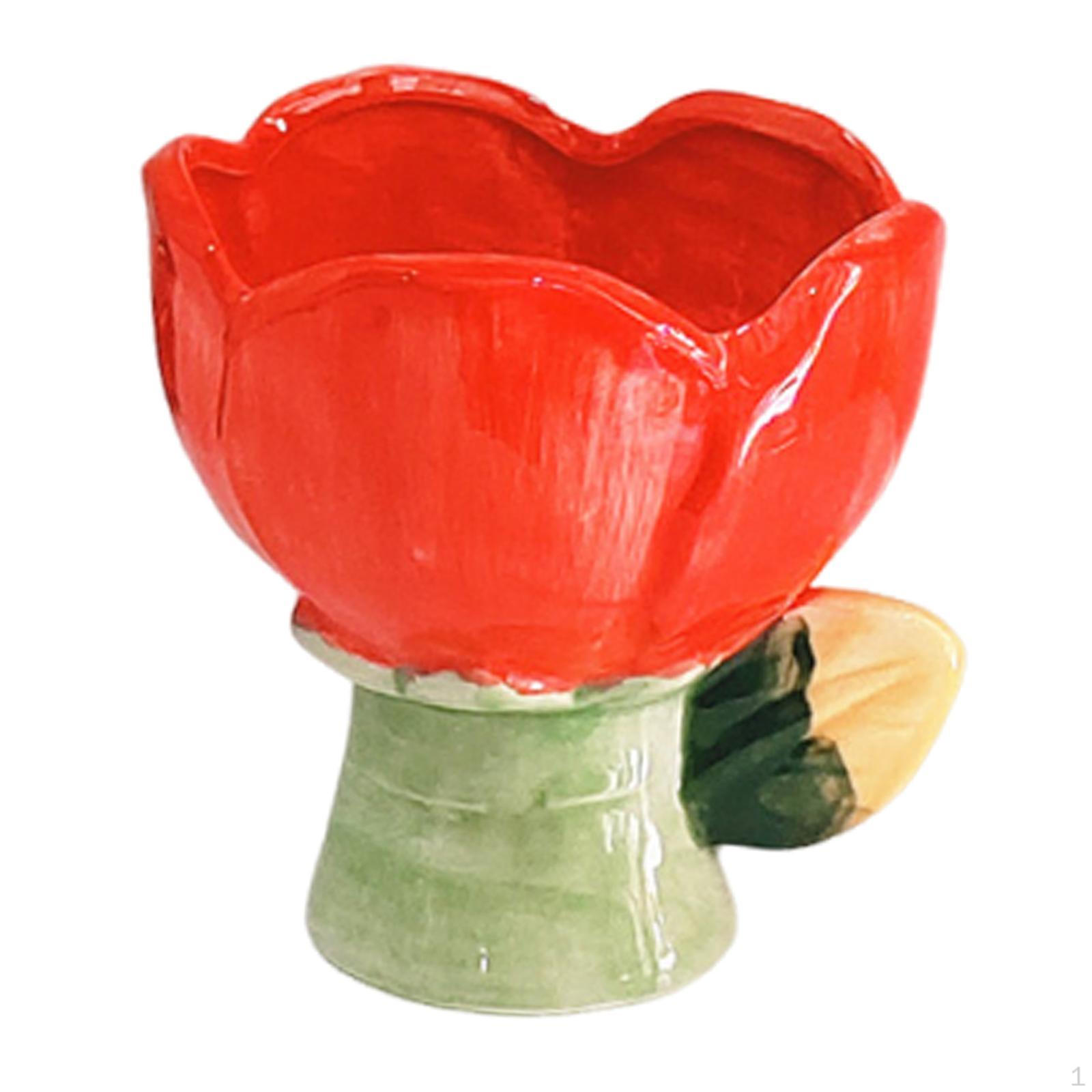 

Чаша в форме цветка фарфоровая новинка стильная кухонная посуда для приготовления мороженого для овощей красный