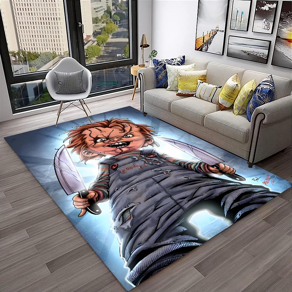 Horror Movie Scream Saw Halloween Cartoon Carpet Rug for Home Living Room Bedroom Sofa Doormat Decor,Area Rug Non-slip Floor Mat
