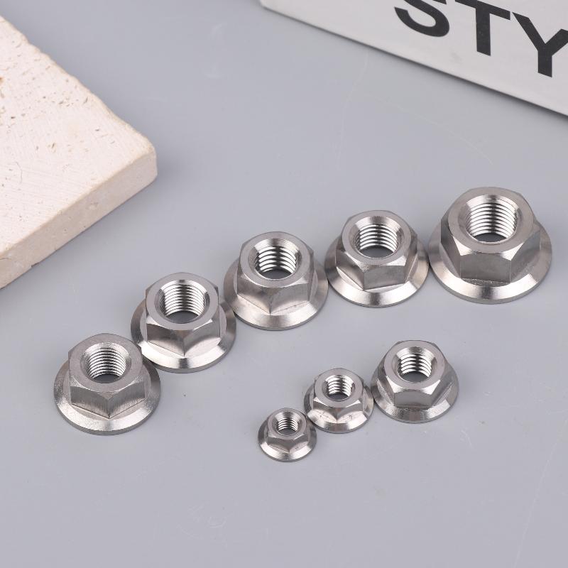 1 Pcs Motorcycles Titanium Hex Flange Hexagon Nuts M5 M6 M8 M9 M10 M12 For Motorcycles And Motorbikes