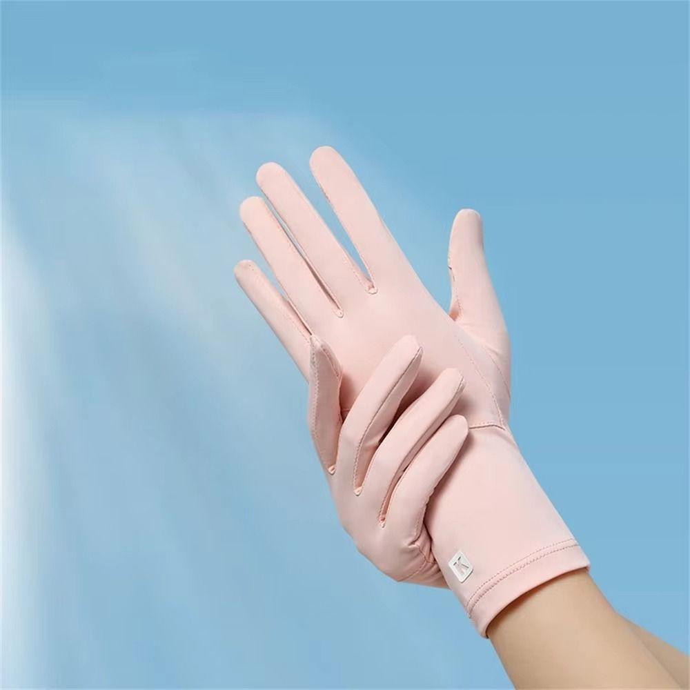 

Ice Silk Sun Protection Riding Gloves Anti-UV Summer Driving Gloves Women Sunscreen Gloves Ladies рожевий