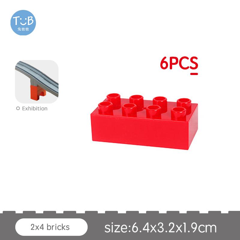 Big Size Block Bricks Train Tracks  Traffic Stop Lights Straight Duploes Black Accessories Diy Hot Toys For Children Baby Gift