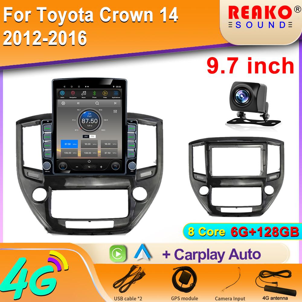 

9,7-дюймовый вертикальный экран Tesla Android автомобильное радио для Toyota Crown 14 2012-2016 GPS-навигация мультимедийный проигрыватель Carplay 8 core 6GB+128GB