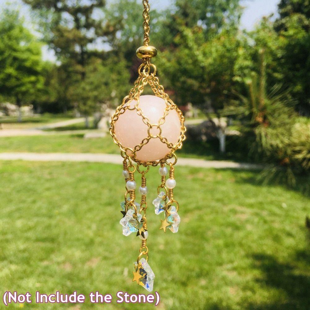 New Adjustable Crystal Net Metal Necklace for Women Men Stone Collecting Holder Interchangeable Crystal Holder Cage Necklace