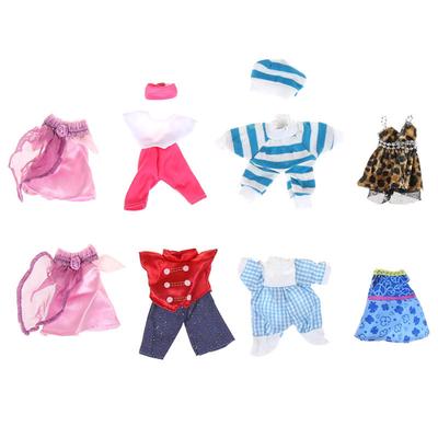5 Set Niedliches Handgemachtes Kleid für Mini-Puppe Outfit Geschenk Bunt
