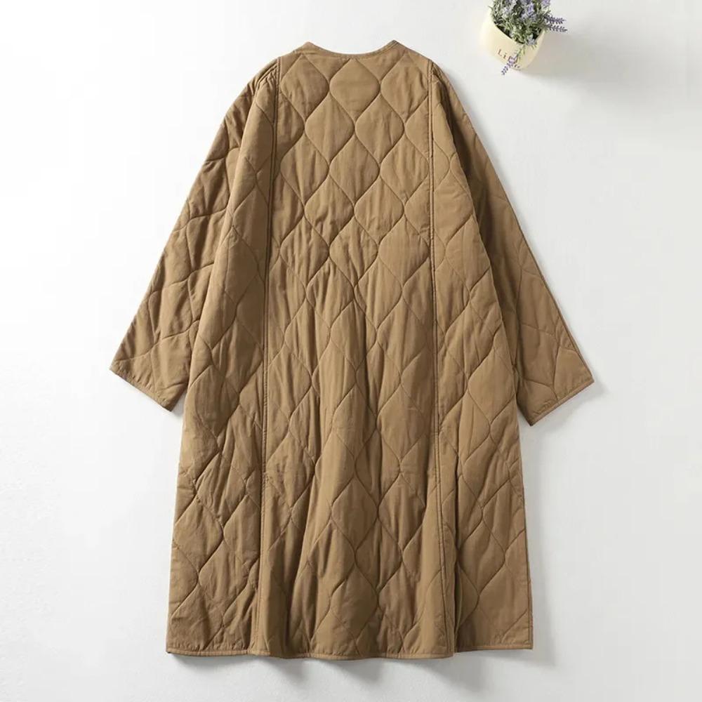 Lightweight Down Cotton Jacket for Women's Clothing Autumn Winter Casual Loose Thick Warm Coats Female Long Overcoat