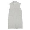 TOYOBOSHI TOYA 100% Cashmere Long Vest Cardigan for Women In White, Grey and Red F 13IT-PC2633 Tops F White Gray MulineUsed