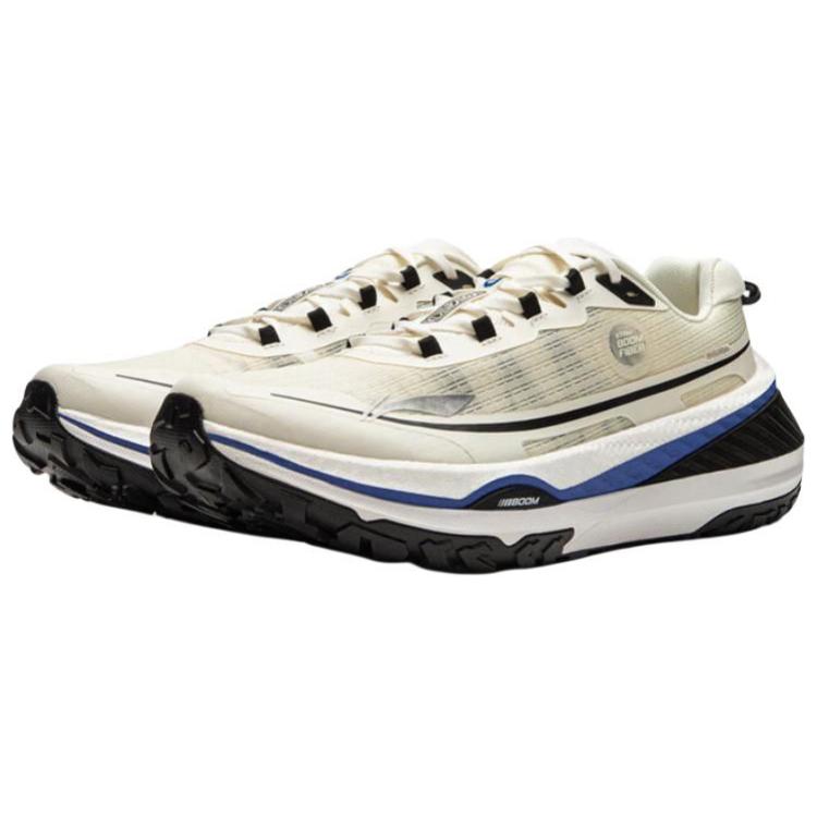 New LiNing Dilu Cushioning, Slip Resistant, Abrasion Resistant, Rebound Low Top Running Shoes Men's Beige White Black ARNU009-1