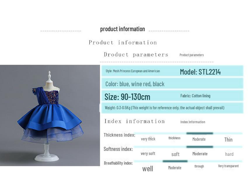 Sukienka Tutu z cekinami dla dziewczynek - strój na wybieg i występy dla rocznego dziecka