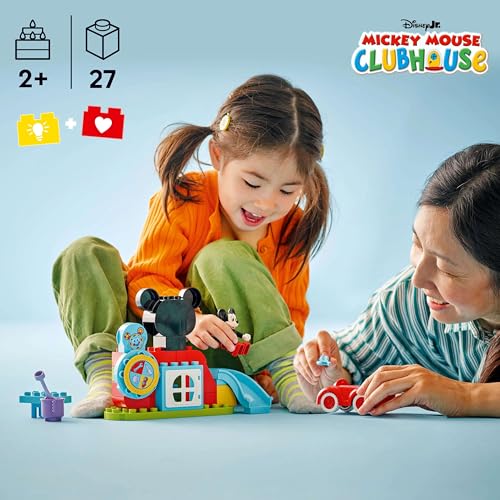 LEGO Duplo Micky Maus Clubhaus und Autos Spielzeug, Geburtstagsgeschenk, Lernbausteine, Jungen und Mädchen, Alter 1,5, 2 und 4, Rollenspiel, Disney T