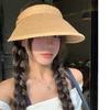 Big eaves sun protection straw empty top hat children summer outdoor travel vacation sun hat versatile face small sun hat