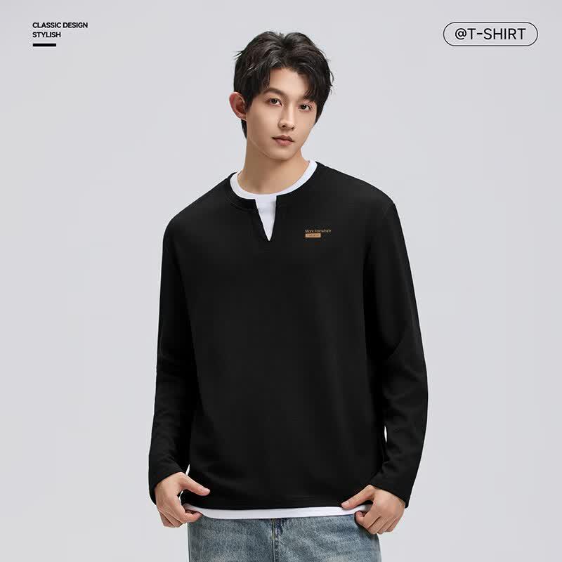 Mark Fairwhale Men's Layered Waffle Knit Long-Sleeve Tee