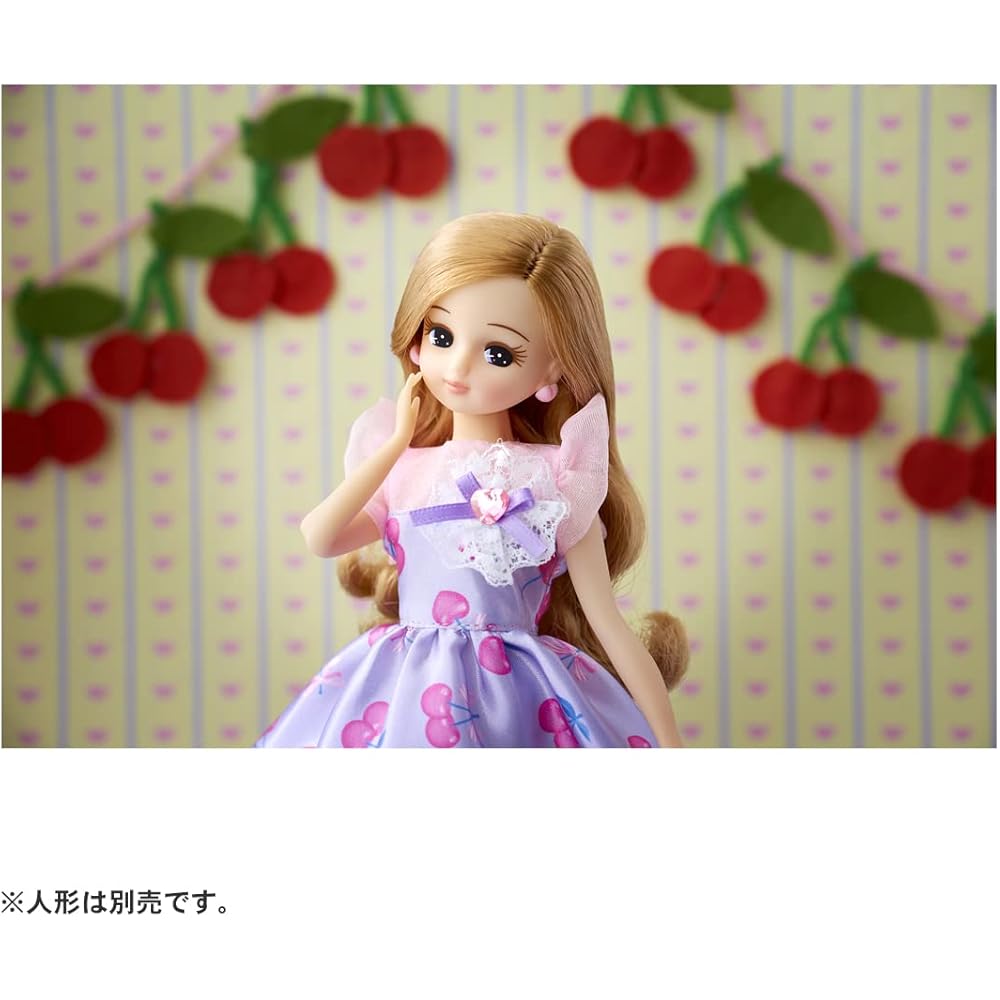Takara Tomy Licca-chan Dress LW-03 Sweet Cherry Doll Outfit for Pretend Play Ages 3+ Toy