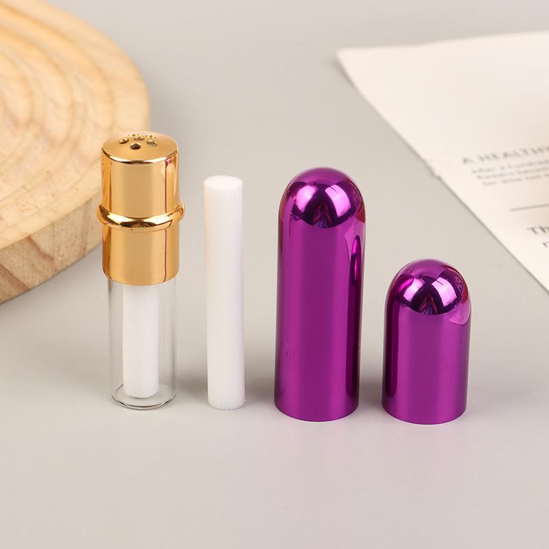 1Pcs Nasal Inhalers For Essential Oils Aromatherapy Blank Aluminum Tubes 5Ml Refillable Bottles With Replacement Wicks