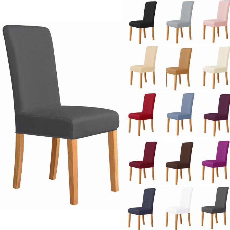 1/2/3/4/5/6Pcs Silk Chair Cover Dining Room Seat Restaurant Weddings Banquet El Elastic Flexible Stretch Spandex Chair Cover