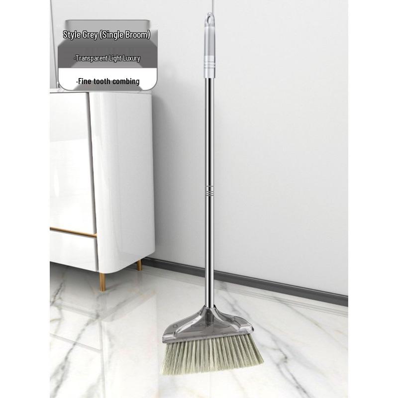 Luxury Household Broom & Dustpan Set with Soft Transparent Bristles