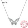100% 925 Silver High Carbon Diamond Butterfly Pendant For Women Sparkling Wedding Engagement Party Fine Jewelry