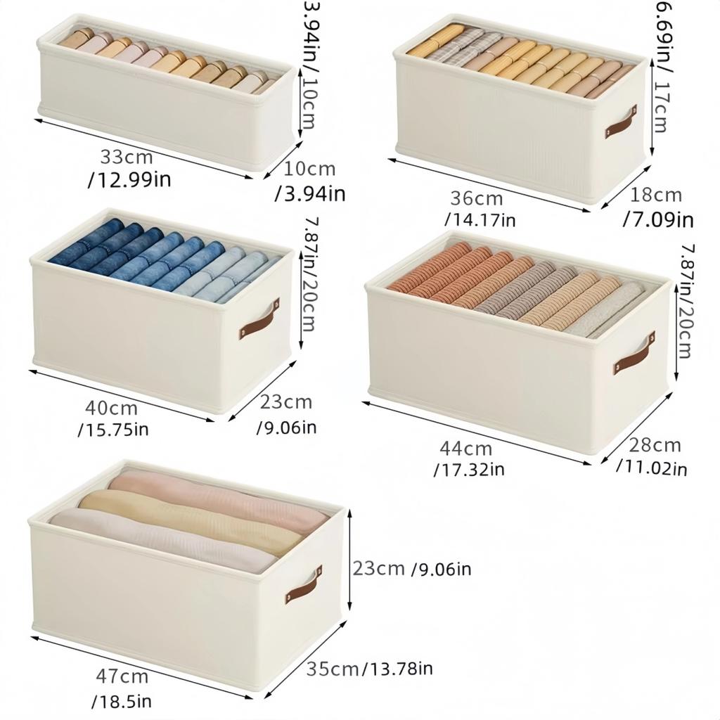 1pc Thicken Clothes Organizer Sweater Storage Cabinets Drawers Organizer Jeans Storage Box Wardrobe Clothes Storage Organizers