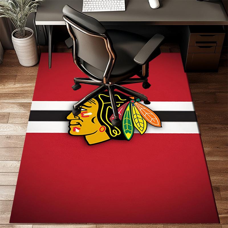 Blackhawks Kunstbodenmatte für Wohnzimmer, Spielzimmer, Büro, Schlafzimmer, Bürobodenmatte Verspieltes Design, Weihnachts-Fan-Geschenke