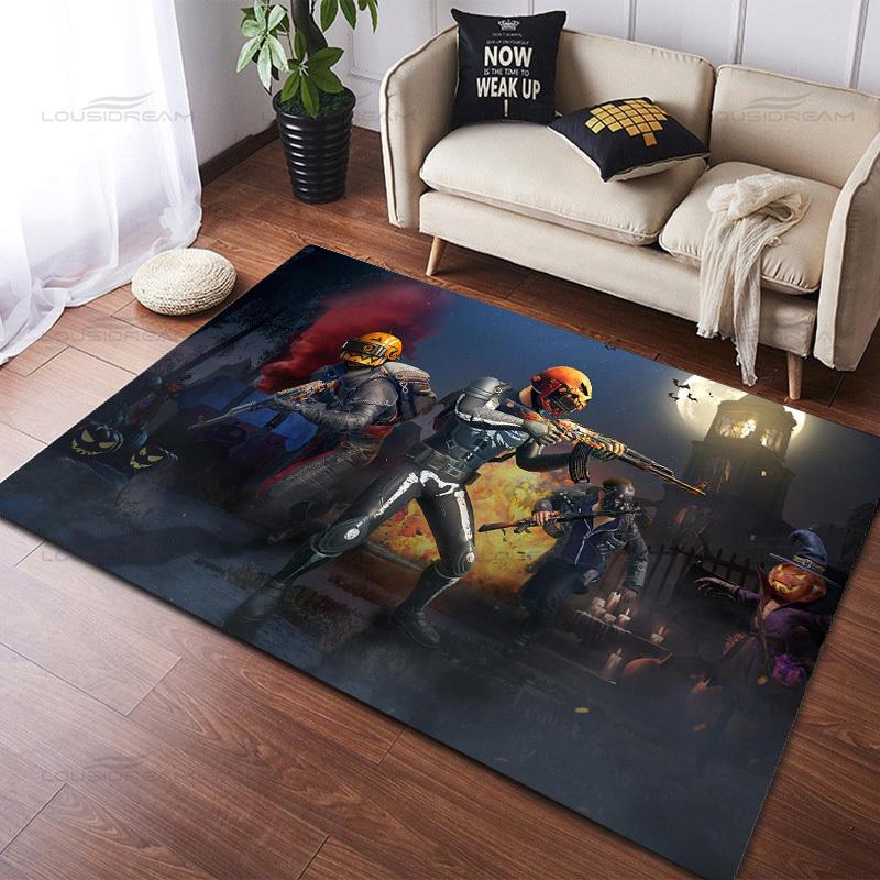 Popular 3D Shooting Game Decorative Carpets Square Flannel PUBG Carpets Modern Home Bedroom Rug Living Room Carpets