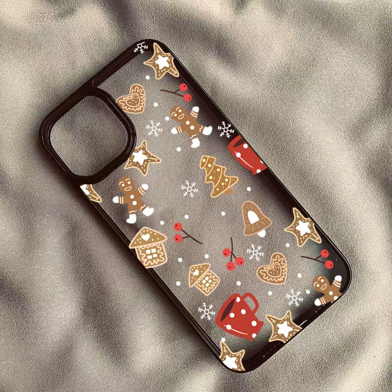 Cute Christmas Theme Transparent Phone Case for iPhone 14 15 16 17 11 12 13 Pro Max 12 13Mini 16 Plus 16E 17Air Shockproof Cover iPhone 13 Mini