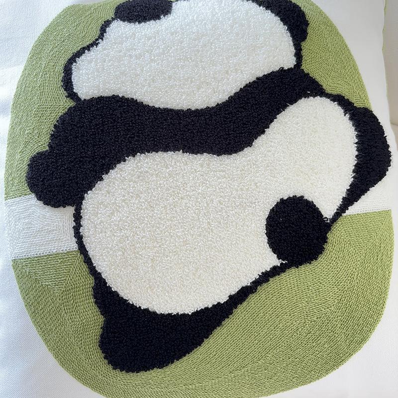 Stile Ins Panda Ricamato Carino Cuscino Moderno Semplice Cartone Animato Cuscino da Comodino Divano Soggiorno Custodia Federa per Cuscino Homestay Qualità