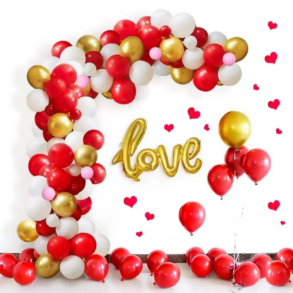 Valentine'S Day Balloon Confession Balloon 12 Inch Latex Balloon Love Aluminum Film Valentine'S Day Balloon Wedding Room Decoration