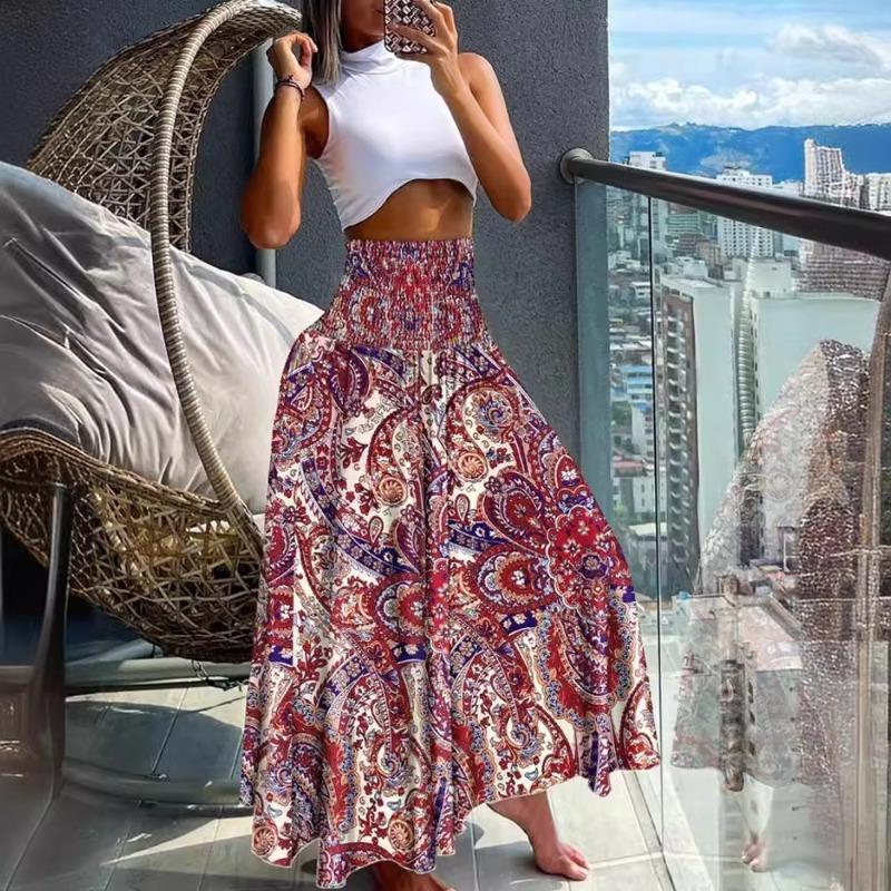Summer Fashion High Waist Skinny Printed Women's Skirt Women