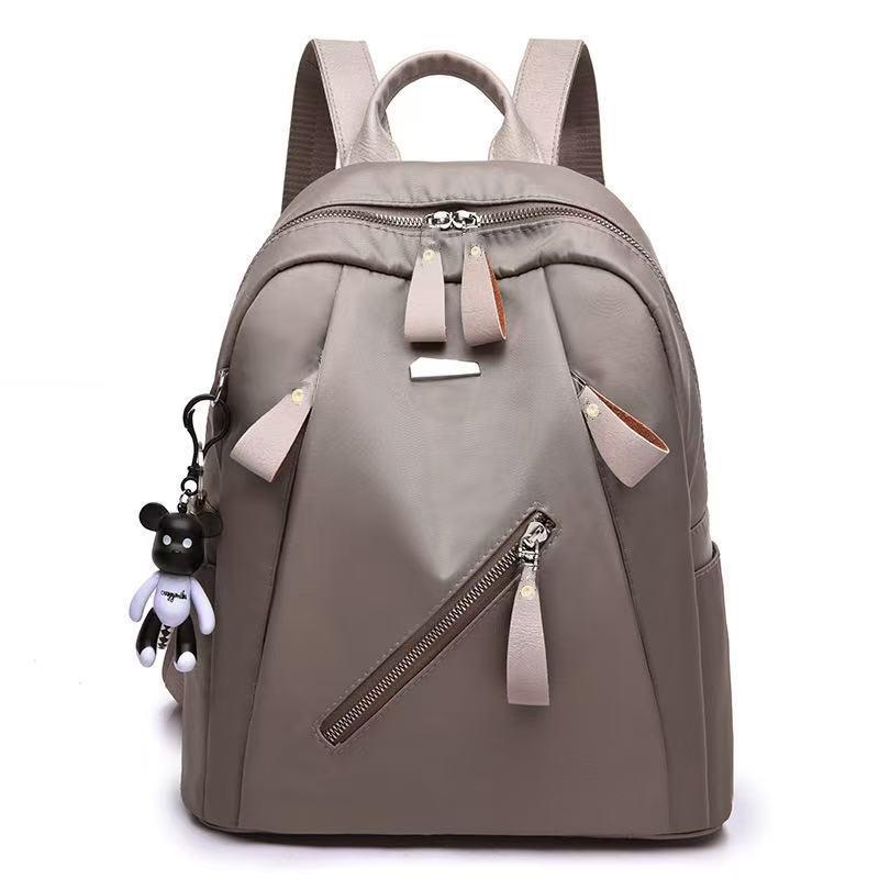 

Backpack Fashion Trend Street Oxford Cloth Bag Middle School Student School Bag Backpack 27*13*32cm хаки