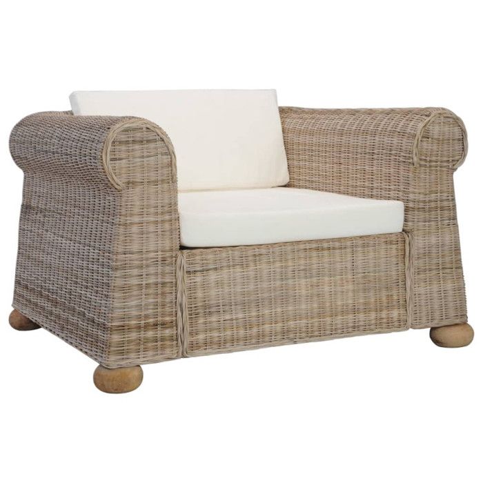 VidaXL 2-Piece Sofa Set with Cushions Living Room Sofa Set Lounge Office Bedroom Home Interior Rattan 278601