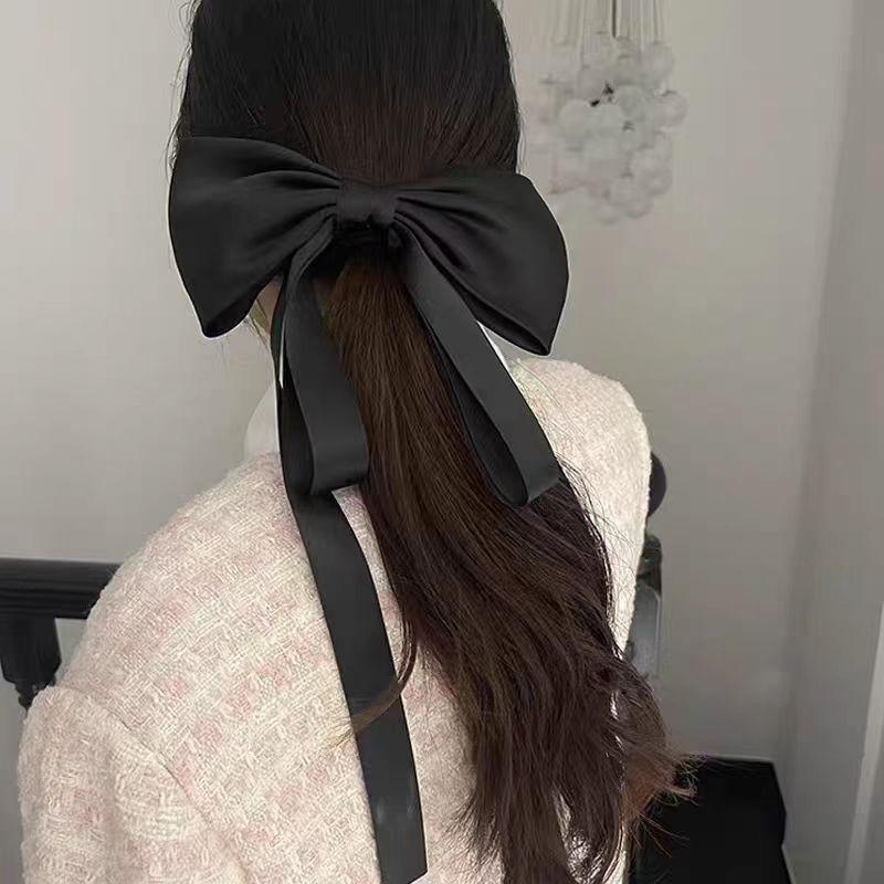 Large Bow Hair Clip Women Handmade Fabric Clamp Elegant Back Of Head Accessory Korean Style Sweet Chic Headwear