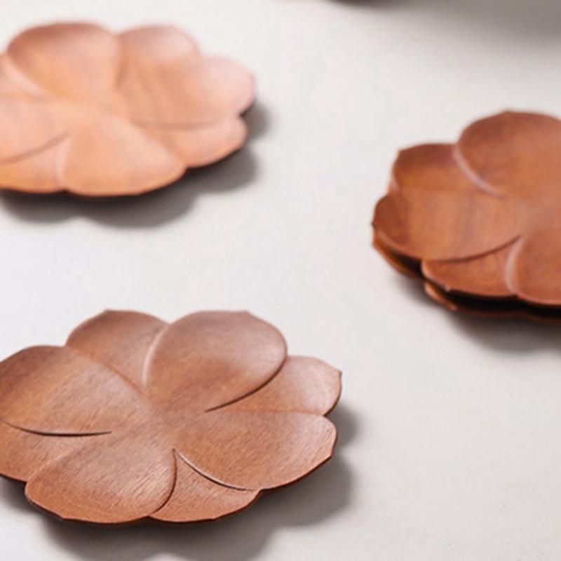 Red Sandalwood Cup Mat Chinese Wooden Coffee Pad Beautiful View Thermal Mahogany Cup Torch Cup Mat