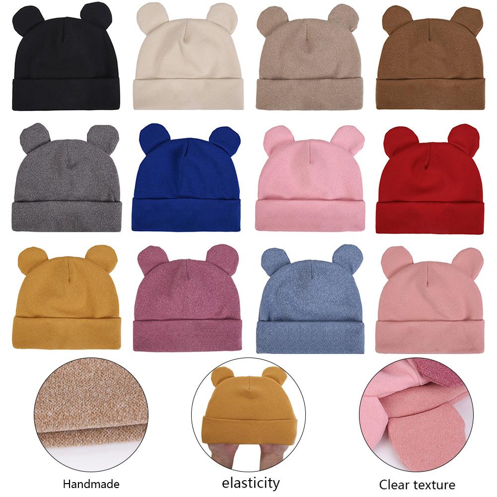 Cute Bear Ear Baby Turban Hats Autumn Winter Newboorn Boys Girls Faux Cashmere Caps Beanies Infant Bonnets Kids Warm Headwraps